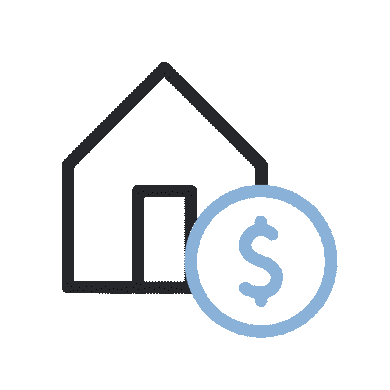 Dollar sign next to house graphic
